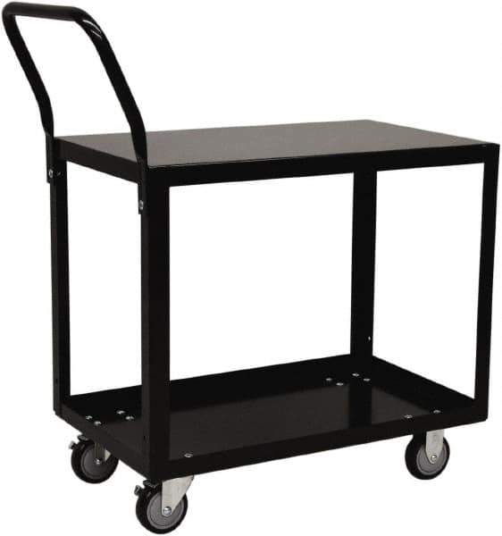 Jamco - 800 Lb Capacity, 18" Wide x 24" Long x 28" High Shelf Cart - 2 Shelf, Steel, 2 Rigid/2 Swivel Casters - Top Tool & Supply