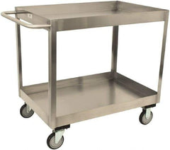 Jamco - 1,200 Lb Capacity, 36" Wide x 24" Long x 35" High Shelf Cart - 2 Shelf, Stainless Steel, 2 Rigid/2 Swivel Casters - Top Tool & Supply