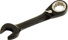 Proto - 1/2" 12 Point Offset Combination Wrench - 15° Offset Angle, 4-1/4" OAL, Steel, Black Chrome Finish - Top Tool & Supply