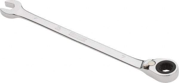 Proto - 7mm 12 Point Combination Wrench - 0° Offset Angle, 5-1/2" OAL, Steel, Chrome Finish - Top Tool & Supply