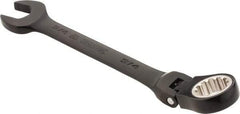 Proto - 3/4" 12 Point Flexhead Combination Wrench - 15° Offset Angle, 8" OAL, Steel, Black Chrome Finish - Top Tool & Supply