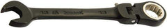 Proto - 11mm 12 Point Flexhead Combination Wrench - 15° Offset Angle, 5" OAL, Steel, Black Chrome Finish - Top Tool & Supply