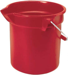 Rubbermaid - 14 Qt, 285.75mm High, High-Density Polyethylene Round Red Single Pail with Pour Spout - Handle Included, 12" Top Diam - Top Tool & Supply