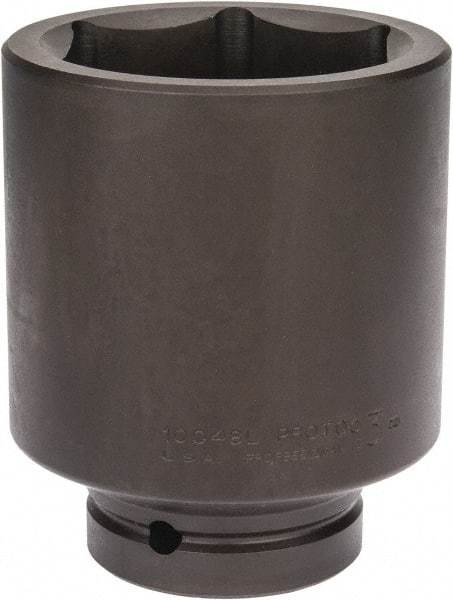 Proto - 1" Drive 3" Deep Impact Socket - 6 Points, 5" OAL - Top Tool & Supply