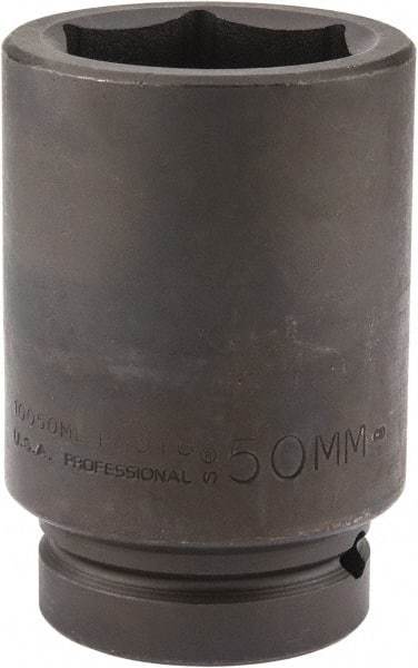 Proto - 1" Drive 50mm Deep Impact Socket - 6 Points, 4-1/4" OAL - Top Tool & Supply