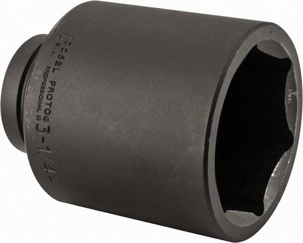 Proto - 1" Drive 3-1/4" Deep Impact Socket - 6 Points, 5-5/8" OAL - Top Tool & Supply