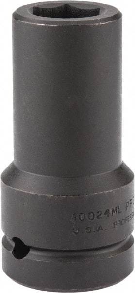 Proto - 1" Drive 24mm Deep Impact Socket - 6 Points, 4" OAL - Top Tool & Supply