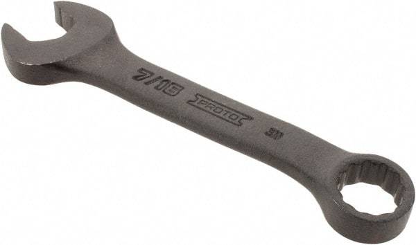 Proto - 7/16" 12 Point Offset Combination Wrench - 15° Offset Angle, 4-1/16" OAL, Steel, Black Finish - Top Tool & Supply