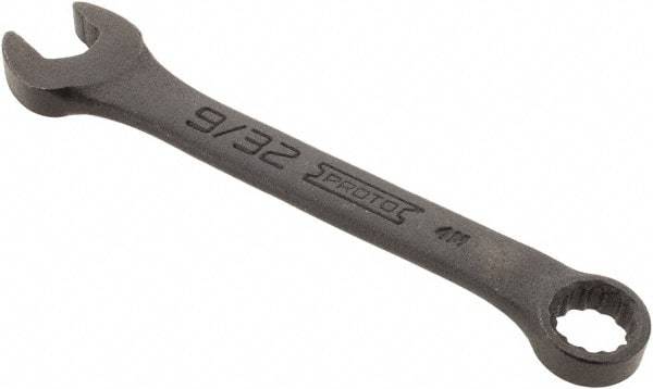 Proto - 9/32" 12 Point Offset Combination Wrench - 15° Offset Angle, 3-25/64" OAL, Steel, Black Finish - Top Tool & Supply