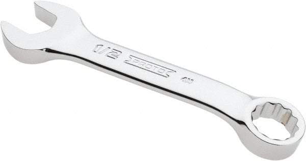 Proto - 1/2" 12 Point Offset Combination Wrench - 15° Offset Angle, 4-5/16" OAL, Steel, Chrome Finish - Top Tool & Supply