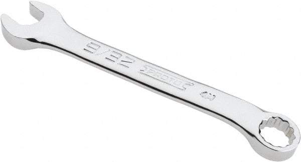 Proto - 9/32" 12 Point Offset Combination Wrench - 15° Offset Angle, 3-25/64" OAL, Steel, Chrome Finish - Top Tool & Supply