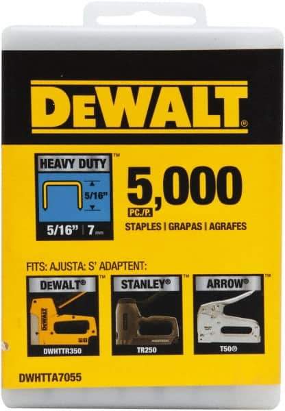 DeWALT - 1/2" Wide Steel Heavy Duty Staples - 15/32" Leg Length - Top Tool & Supply