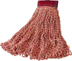 Rubbermaid - 18" Red Head Band, Large Blended Fiber Loop End Mop Head - Hook & Loop Connection - Top Tool & Supply