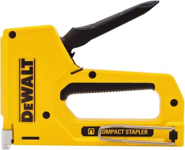 DeWALT - Manual Staple Gun - 1/4, 5/16, 3/8, 1/2" Staples, Yellow & Black, Aluminum - Top Tool & Supply