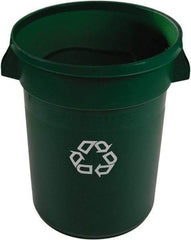 Rubbermaid - 32 Gal Green Round Recycling Container - Polyethylene, 59" High - Top Tool & Supply