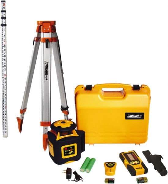 Johnson Level & Tool - 2,000' (Exterior) Measuring Range, 1/16" at 100' Accuracy, Self-Leveling Rotary Laser - 700 RPM, 1 Beam, NiMH Battery Included - Top Tool & Supply