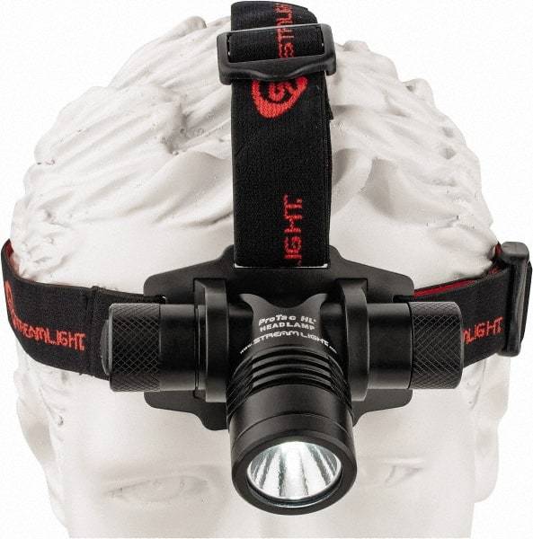 Streamlight - White LED Bulb, 635 Lumens, Hands-free Flashlight - Black, Red Aluminum Body, 2 CR123A Lithium Batteries Included - Top Tool & Supply