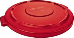 Rubbermaid - Round Lid for Use with 55 Gal Round Trash Cans - Red, Polyethylene, For Brute Trash Cans - Top Tool & Supply