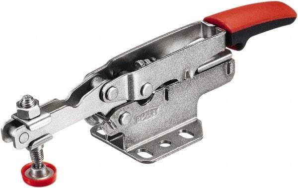 Bessey - 450 Lb Holding Capacity, Horizontal Handle, Manual Hold Down Toggle Clamp - U-Bar, Flanged Base, Carbon Steel - Top Tool & Supply