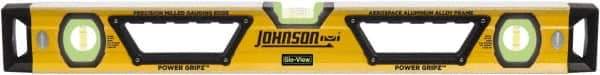 Johnson Level & Tool - Magnetic 24" Long 3 Vial Box Beam Level - Aluminum, Yellow, 2 Plumb & 1 Level Vials - Top Tool & Supply