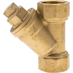 Value Collection - 3/4" Pipe, Female NPT Ends, Forged Brass Y-Strainer - 600 psi WOG Rating, 150 psi WSP Rating - Top Tool & Supply