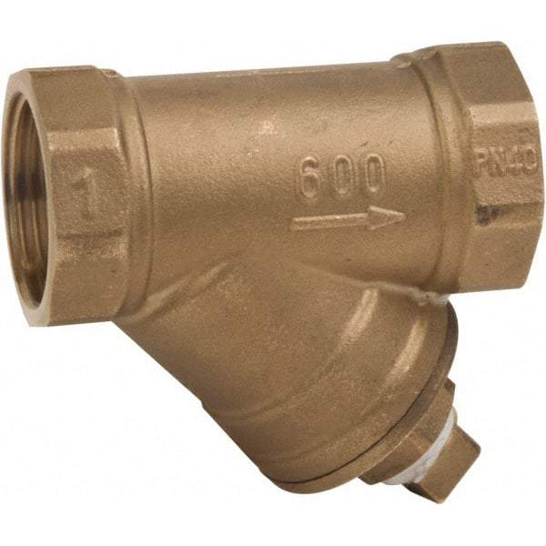 Value Collection - 2" Pipe, Female NPT Ends, Forged Brass Y-Strainer - 600 psi WOG Rating, 150 psi WSP Rating - Top Tool & Supply