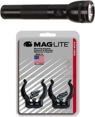 Mag-Lite - Krypton Bulb, Industrial/Tactical Flashlight - Black Aluminum Body, D Batteries - Top Tool & Supply