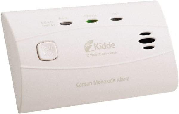 Kidde - 4-1/2 Inch Long x 1-1/2 Inch Wide, CO Alarm - 85 dB Decibel Rating, Lithium Battery Included, Tamper Resistant - Top Tool & Supply