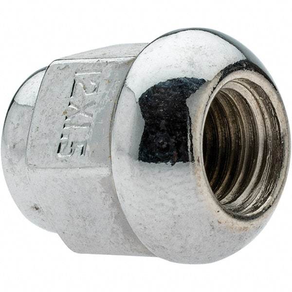 Value Collection - M12-1.5 Chrome Finish Acorn Wheel Nut - 19mm Hex, 24.5mm Overall Length, 60° Seat Angle - Top Tool & Supply