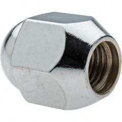 Value Collection - M12-1.5 Chrome Finish Capped Wheel Nut - 21mm Hex, 30mm Overall Length, 60° Seat Angle - Top Tool & Supply