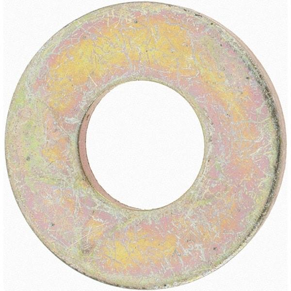 Value Collection - 3/8" Screw, Grade 8 Steel USS Flat Washer - 7/16" ID x 1" OD, 5/64" Thick, Zinc Yellow Dichromate Finish - Top Tool & Supply