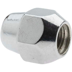 Value Collection - M12-1.5 Chrome Finish Acorn Wheel Nut - 21mm Hex, 27mm Overall Length, 60° Seat Angle - Top Tool & Supply