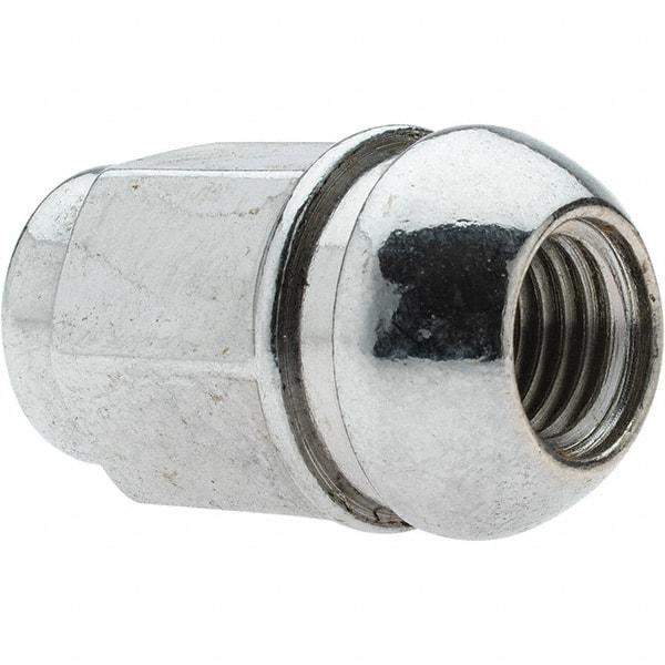 Value Collection - M12-1.5 Chrome Finish Capped Wheel Nut - 19mm Hex, 35mm Overall Length - Top Tool & Supply