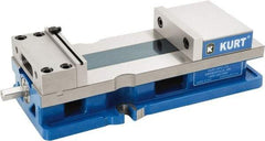 Kurt - 6" Jaw Width, 9" Jaw Opening Capacity, Horizontal Stationary Machine Vise - Reverse Manual Operation, 1 Station, 18.385" Long x 4.86" High x 1-47/64" Deep, 1.735" Jaw Height, 12,600 Lb Max Clamp Force, Ductile Iron - Top Tool & Supply