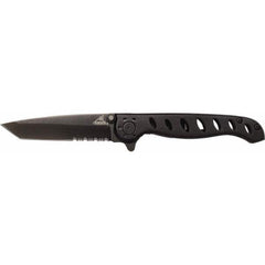 Gerber - 3-1/8" Blade, 7-1/8" OAL, Serrated Tanto Point Folding Knife - Exact Industrial Supply