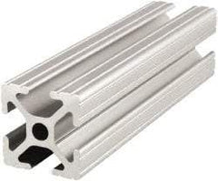 80/20 Inc. - 48 Inches Long x 1 Inch Wide x 1 Inch High, T Slotted Aluminum Extrusion - 0.4379 Square Inches, Clear Anodized Finish - Top Tool & Supply