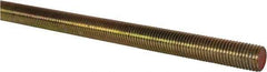 Value Collection - 1-8 UNC (Coarse), 6' Long, Alloy Steel Threaded Rod - Yellow Zinc-Plated Finish, Right Hand Thread - Top Tool & Supply