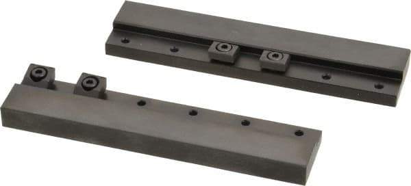 Mitee-Bite - 2 Piece, 5-3/4 x 1-1/4" Magnetic Chuck Gripping Rails - 0.58" High, Carbon Steel, Black Oxide Finish - Top Tool & Supply