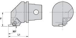 Kennametal - Insert Style NG 3L, 40mm Head Length, Left Hand Cut, Internal Modular Threading Cutting Unit Head - System Size KM32, 22mm Center to Cutting Edge, Series Top Notch - Top Tool & Supply