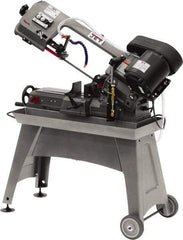 Jet - 5 x 8" Manual Horizontal Bandsaw - 1 Phase, 1/2 hp, 115 Volts, 45° Angle of Vise Rotation, Step Pulley Drive - Top Tool & Supply