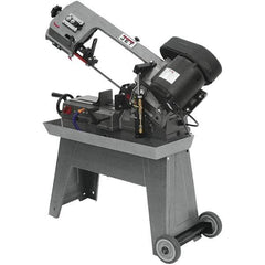 Jet - 7-1/2 x 5" Max Capacity, Manual Geared Head Horizontal Bandsaw - 85, 125 & 200 SFPM Blade Speed, 115/230 Volts, 45°, 0.5 hp, 1 Phase - Top Tool & Supply