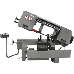 Jet - 10 x 16" Max Capacity, Semi-Automatic Variable Speed Pulley Horizontal Bandsaw - 100 to 350 SFPM Blade Speed, 115/230 Volts, 45°, 1.5 hp, 1 Phase - Top Tool & Supply