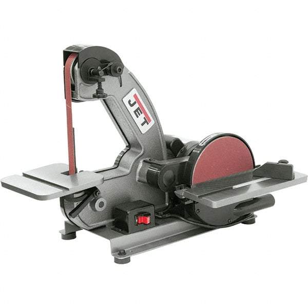 Jet - 42 Inch Long x 1 Inch Wide Belt, 8 Inch Diameter, Vertical Combination Sanding Machine - 3,000 Ft./min Belt Speed, 1/3 HP, Single Phase - Top Tool & Supply