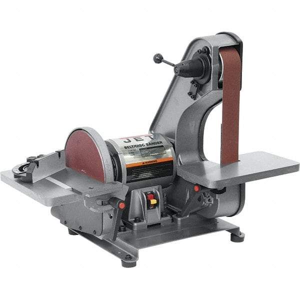 Jet - 42 Inch Long x 2 Inch Wide Belt, 8 Inch Diameter, Horizontal and Vertical Combination Sanding Machine - 3,100 Ft./min Belt Speed, 3/4 HP, Single Phase - Top Tool & Supply