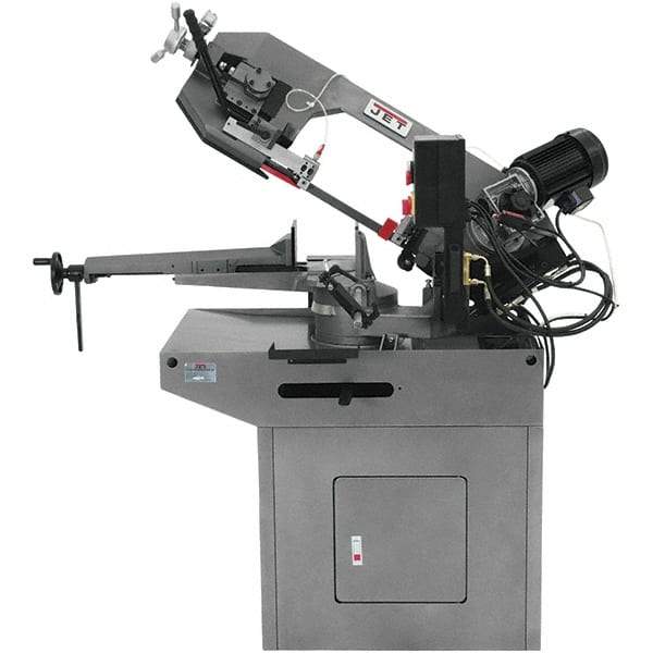 Jet - 8-3/4 x 7" Max Capacity, Manual Geared Head Horizontal Bandsaw - 157 to 314 SFPM Blade Speed, 230 Volts, 45 & 60°, 1.5 hp, 3 Phase - Top Tool & Supply