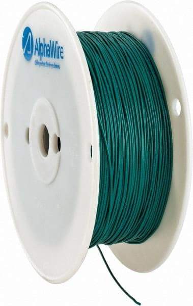 Alpha Wire - 24 AWG, 1 Strand, 305 m OAL, Tinned Copper Hook Up Wire - Green PVC Jacket, 0.052" Diam - Top Tool & Supply