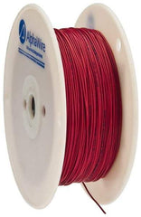 Alpha Wire - 24 AWG, 1 Strand, 305 m OAL, Tinned Copper Hook Up Wire - Red PVC Jacket, 0.052" Diam - Top Tool & Supply