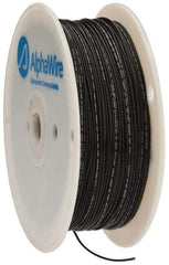 Alpha Wire - 22 AWG, 1 Strand, 305 m OAL, Tinned Copper Hook Up Wire - Black PVC Jacket, 0.057" Diam - Top Tool & Supply