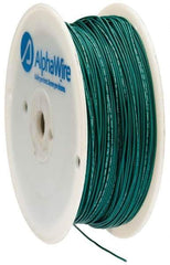 Alpha Wire - 22 AWG, 1 Strand, 305 m OAL, Tinned Copper Hook Up Wire - Green PVC Jacket, 0.057" Diam - Top Tool & Supply