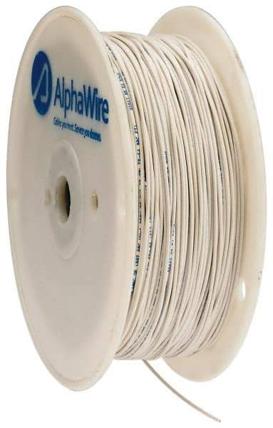 Alpha Wire - 22 AWG, 1 Strand, 305 m OAL, Tinned Copper Hook Up Wire - White PVC Jacket, 0.057" Diam - Top Tool & Supply